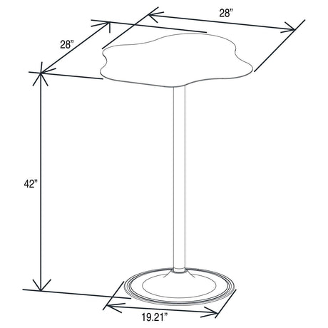 Keanu Pedestal Black Cloud-Shaped Top Bar Table by Coaster at Eve Furniture