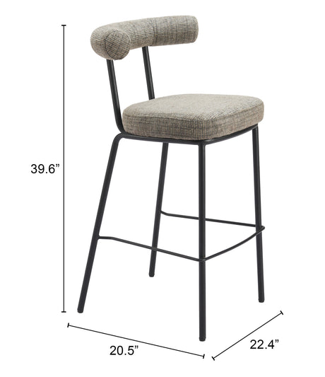 Kede Green Tweed Barstool by Zuomod at Eve Furniture