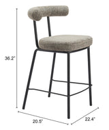 Kede Green Tweed Counter Stool by Zuomod at Eve Furniture