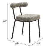 Kede Green Tweed Dining Chair (Set of 2) by Zuomod at Eve Furniture