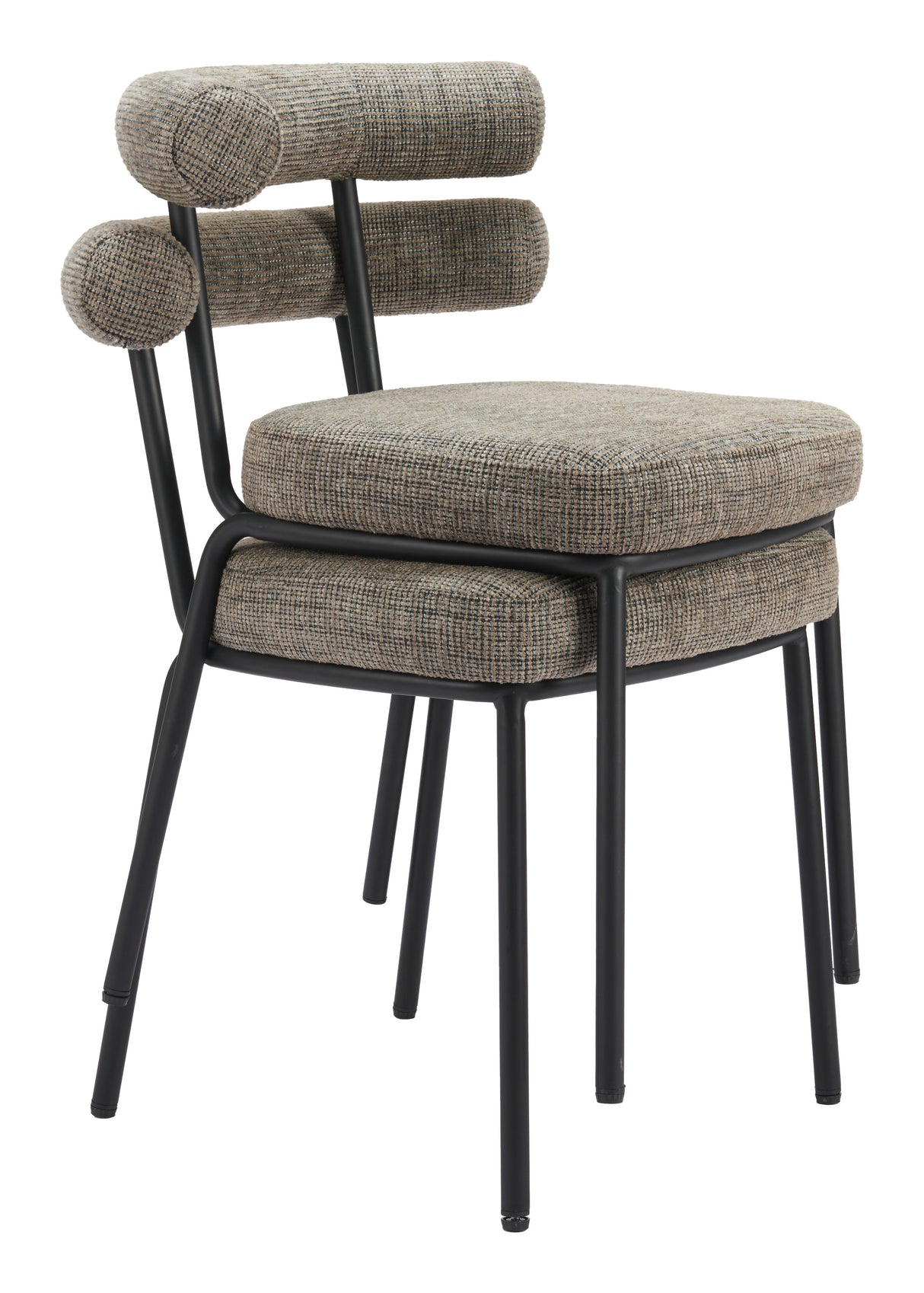 Kede Green Tweed Dining Chair (Set of 2) by Zuomod at Eve Furniture