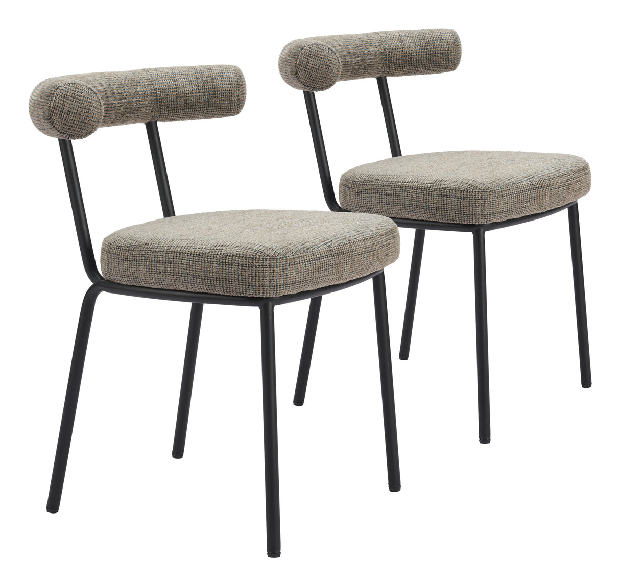Kede Green Tweed Dining Chair (Set of 2) by Zuomod at Eve Furniture