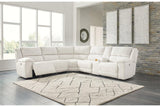 Keensburg Linen 3-Piece Power Reclining LAF Sectional by Ashley at Eve Furniture