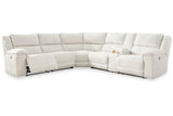 Keensburg Linen 3-Piece Power Reclining LAF Sectional by Ashley at Eve Furniture