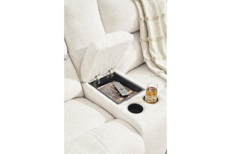 Keensburg Linen 3-Piece Power Reclining RAF Sectional by Ashley at Eve Furniture