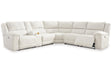 Keensburg Linen 3-Piece Power Reclining RAF Sectional by Ashley at Eve Furniture