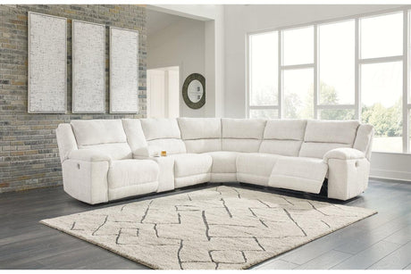 Keensburg Linen 3-Piece Power Reclining RAF Sectional by Ashley at Eve Furniture