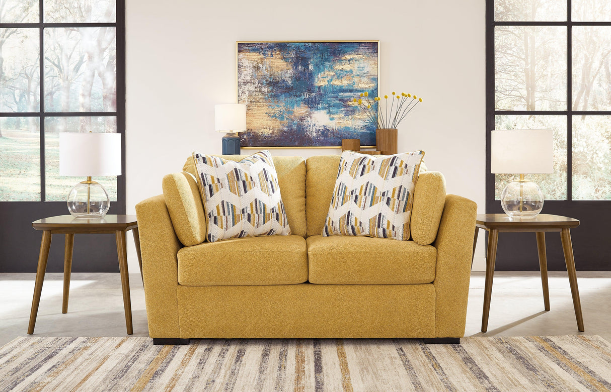 Keerwick Sunflower Loveseat by Ashley at Eve Furniture