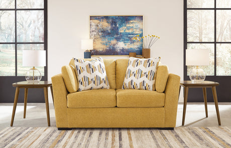 Keerwick Sunflower Sofa, Loveseat, Oversized Chair and Ottoman by Ashley at Eve Furniture