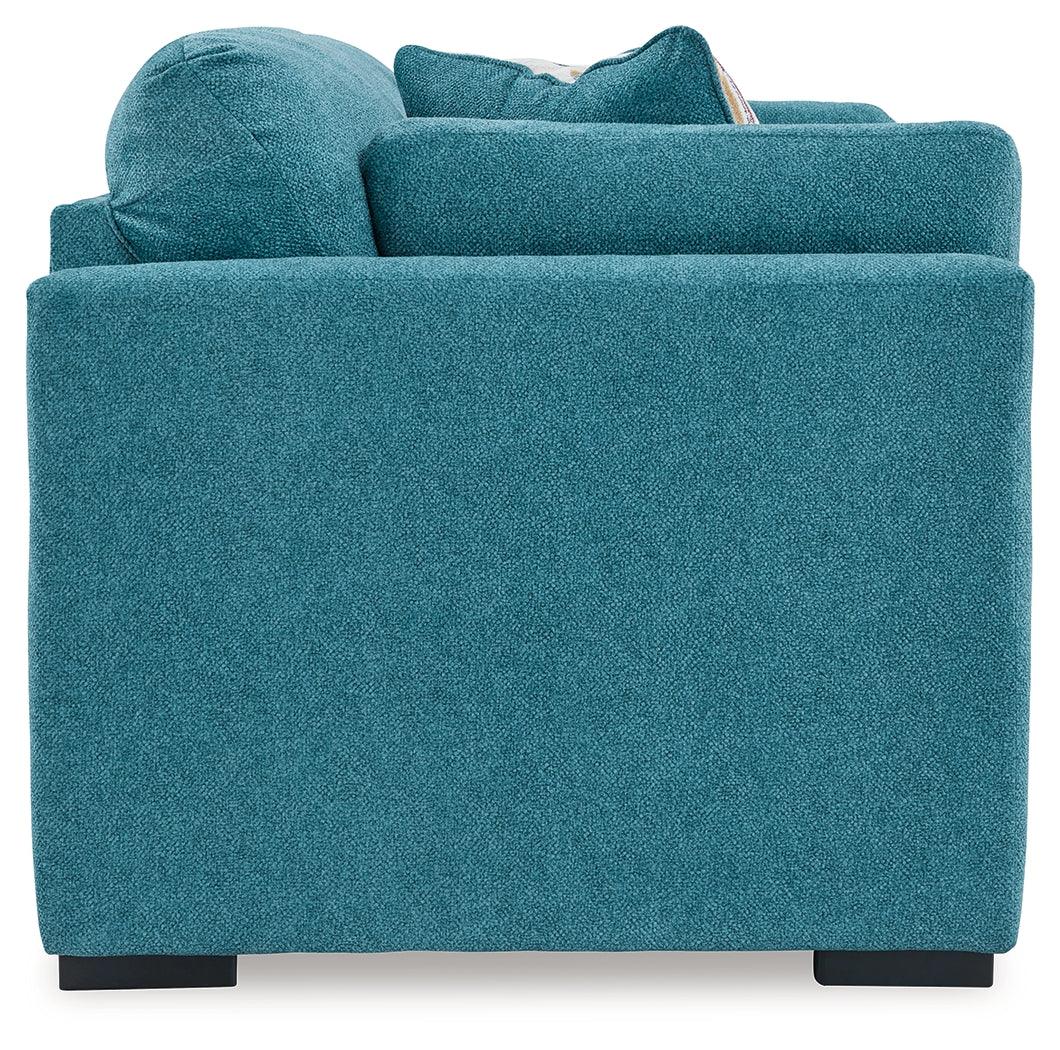 Keerwick Teal Loveseat by Ashley at Eve Furniture