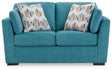 Keerwick Teal Loveseat by Ashley at Eve Furniture