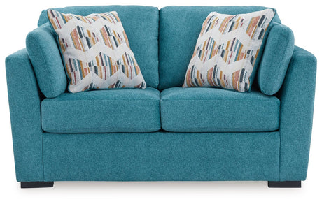 Keerwick Teal Loveseat by Ashley at Eve Furniture