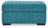 Keerwick Teal Ottoman by Ashley at Eve Furniture