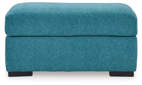 Keerwick Teal Ottoman by Ashley at Eve Furniture