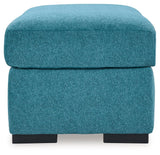 Keerwick Teal Ottoman by Ashley at Eve Furniture