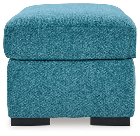 Keerwick Teal Ottoman by Ashley at Eve Furniture