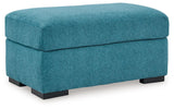 Keerwick Teal Ottoman by Ashley at Eve Furniture