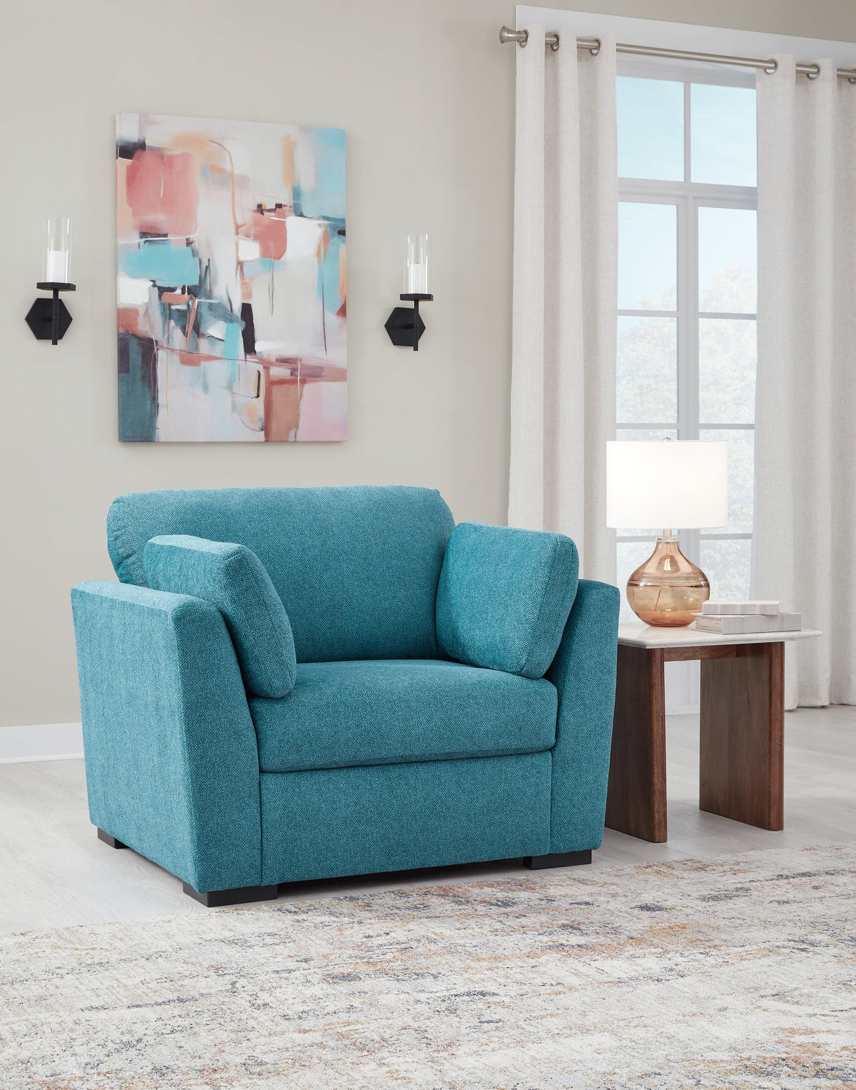 Keerwick Teal Oversized Chair Default Title by Ashley - Eve Furniture