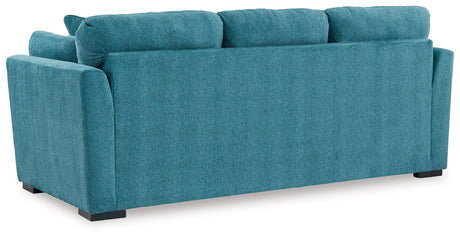 Keerwick Teal Queen Sofa Sleeper by Ashley at Eve Furniture