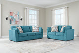 Keerwick Teal Sofa & Loveseat by Ashley at Eve Furniture