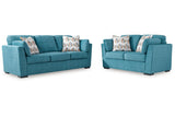 Keerwick Teal Sofa & Loveseat by Ashley at Eve Furniture