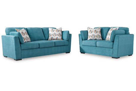 Keerwick Teal Sofa & Loveseat by Ashley at Eve Furniture