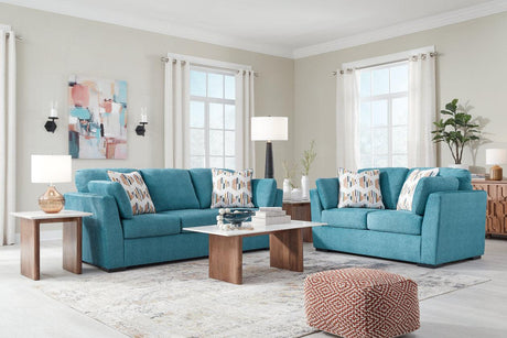 Keerwick Teal Sofa & Loveseat by Ashley at Eve Furniture