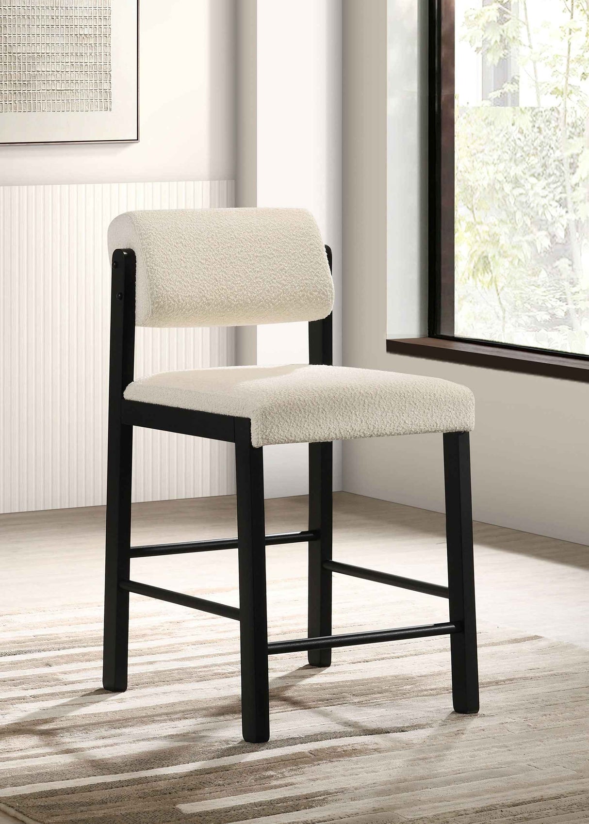Kehoe Cream/Black Upholstered Counter Height Chair (Set of 2) by Coaster at Eve Furniture