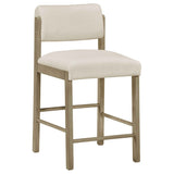 Kehoe Cream/Natural Oak Upholstered Counter Height Chair (Set of 2) by Coaster at Eve Furniture