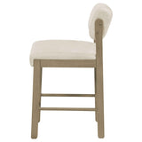 Kehoe Cream/Natural Oak Upholstered Counter Height Chair (Set of 2) by Coaster at Eve Furniture