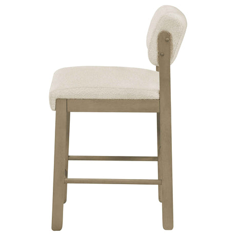 Kehoe Cream/Natural Oak Upholstered Counter Height Chair (Set of 2) by Coaster at Eve Furniture