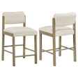 Kehoe Cream/Natural Oak Upholstered Counter Height Chair (Set of 2) by Coaster at Eve Furniture