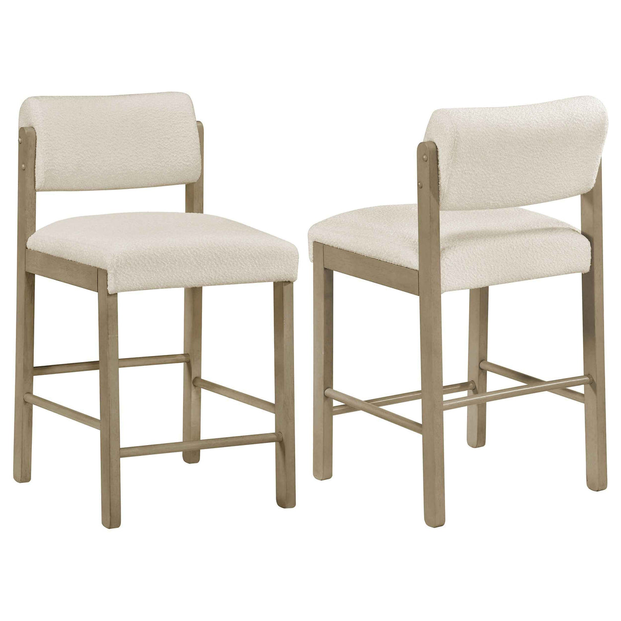 Kehoe Cream/Natural Oak Upholstered Counter Height Chair (Set of 2) by Coaster at Eve Furniture