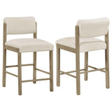 Kehoe Cream/Natural Oak Upholstered Counter Height Chair (Set of 2) by Coaster at Eve Furniture
