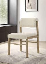 Kehoe Cream/Natural Oak Upholstered Dining Side Chair (Set of 2) by Coaster at Eve Furniture