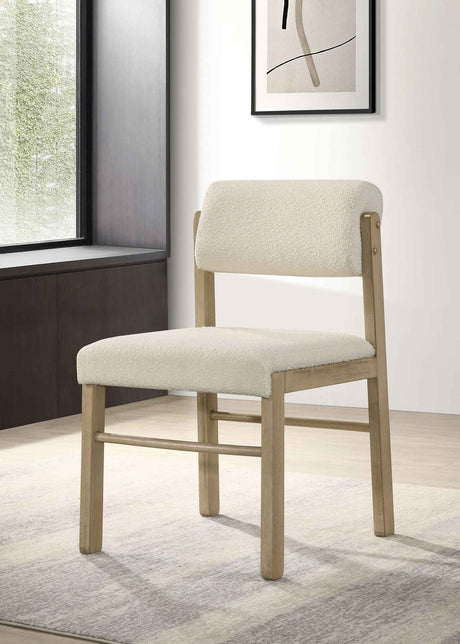 Kehoe Cream/Natural Oak Upholstered Dining Side Chair (Set of 2) by Coaster at Eve Furniture