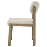 Kehoe Cream/Natural Oak Upholstered Dining Side Chair (Set of 2) by Coaster at Eve Furniture
