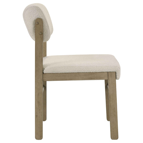 Kehoe Cream/Natural Oak Upholstered Dining Side Chair (Set of 2) by Coaster at Eve Furniture