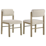 Kehoe Cream/Natural Oak Upholstered Dining Side Chair (Set of 2) by Coaster at Eve Furniture