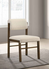 Kehoe Cream/Walnut Upholstered Dining Side Chair (Set of 2) by Coaster at Eve Furniture