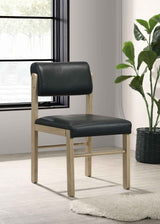 Kehoe Natural Oak/Black Upholstered Dining Side Chair (Set of 2) by Coaster at Eve Furniture