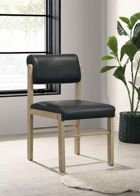Kehoe Natural Oak/Black Upholstered Dining Side Chair (Set of 2) by Coaster at Eve Furniture
