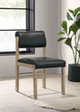 Kehoe Natural Oak/Black Upholstered Dining Side Chair (Set of 2) by Coaster at Eve Furniture