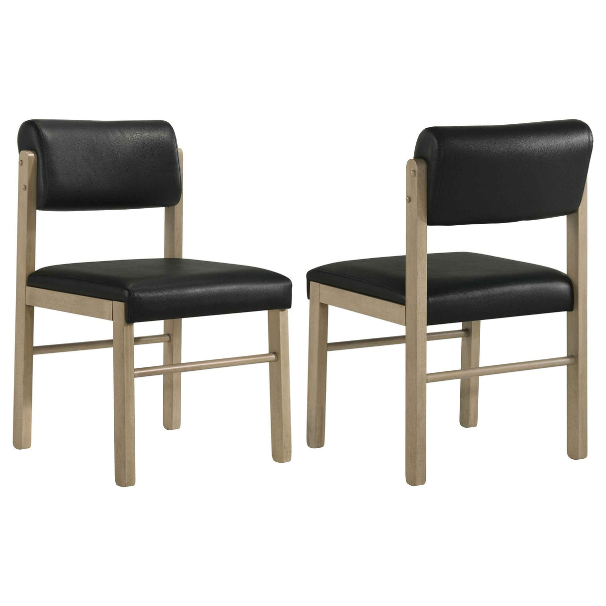Kehoe Natural Oak/Black Upholstered Dining Side Chair (Set of 2) by Coaster at Eve Furniture