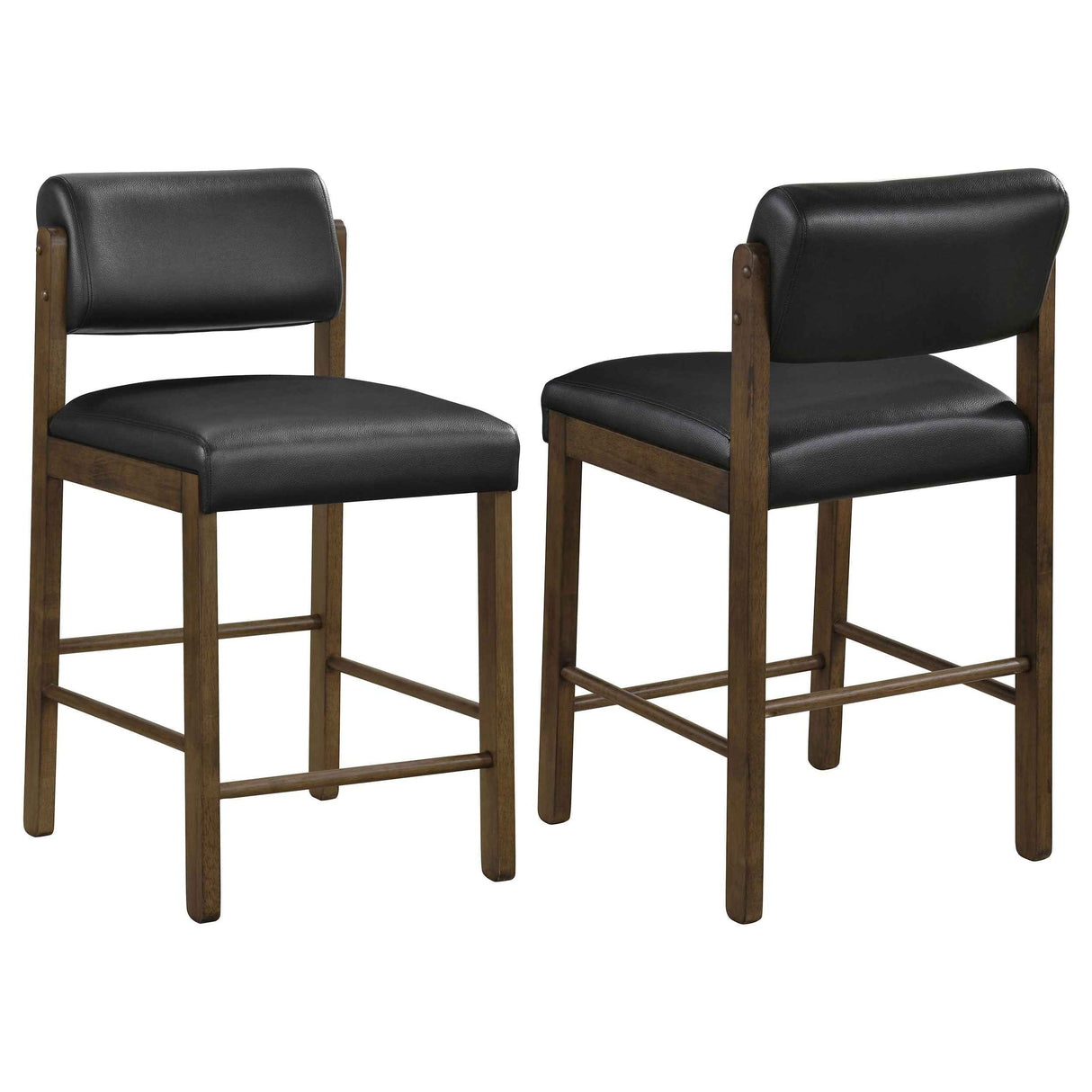 Kehoe Walnut/Black Upholstered Counter Height Chair- (Set of 2) by Coaster at Eve Furniture