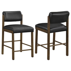 Kehoe Walnut/Black Upholstered Counter Height Chair- (Set of 2) by Coaster at Eve Furniture