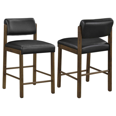 Kehoe Walnut/Black Upholstered Counter Height Chair- (Set of 2) by Coaster at Eve Furniture