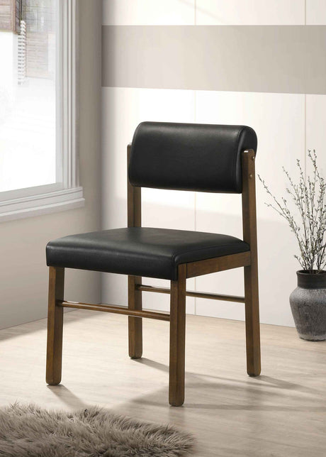 Kehoe Walnut/Black Upholstered Dining Side Chair (Set of 2) by Coaster at Eve Furniture