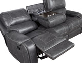 Keily Grey Reclining Sofa with Drop-Down Table by Steve Silver at Eve Furniture