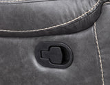 Keily Grey Reclining Sofa with Drop-Down Table by Steve Silver at Eve Furniture
